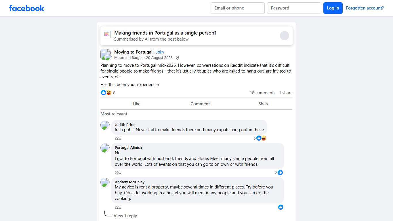 Moving to Portugal Planning to move to Portugal mid-2026 Facebook