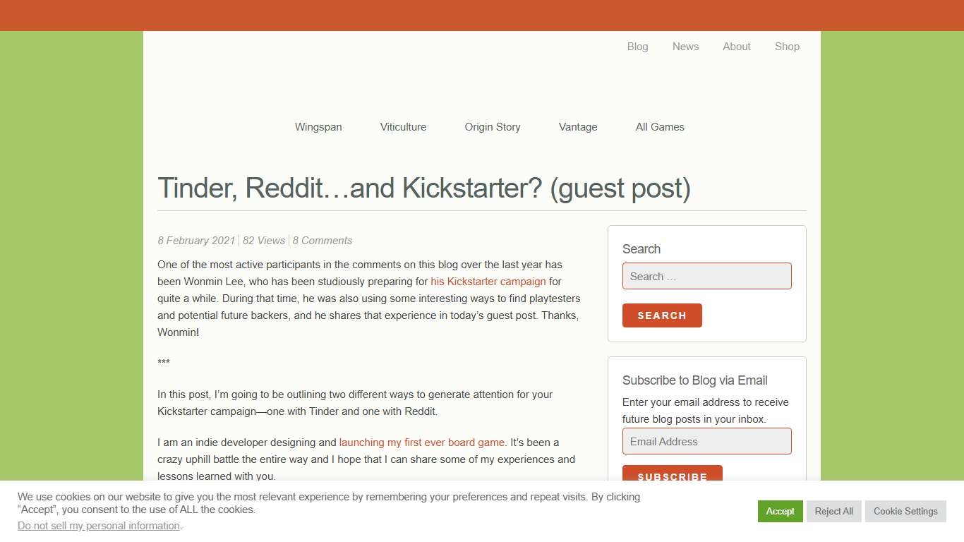 Tinder, Reddit…and Kickstarter? (guest post) – Stonemaier Games