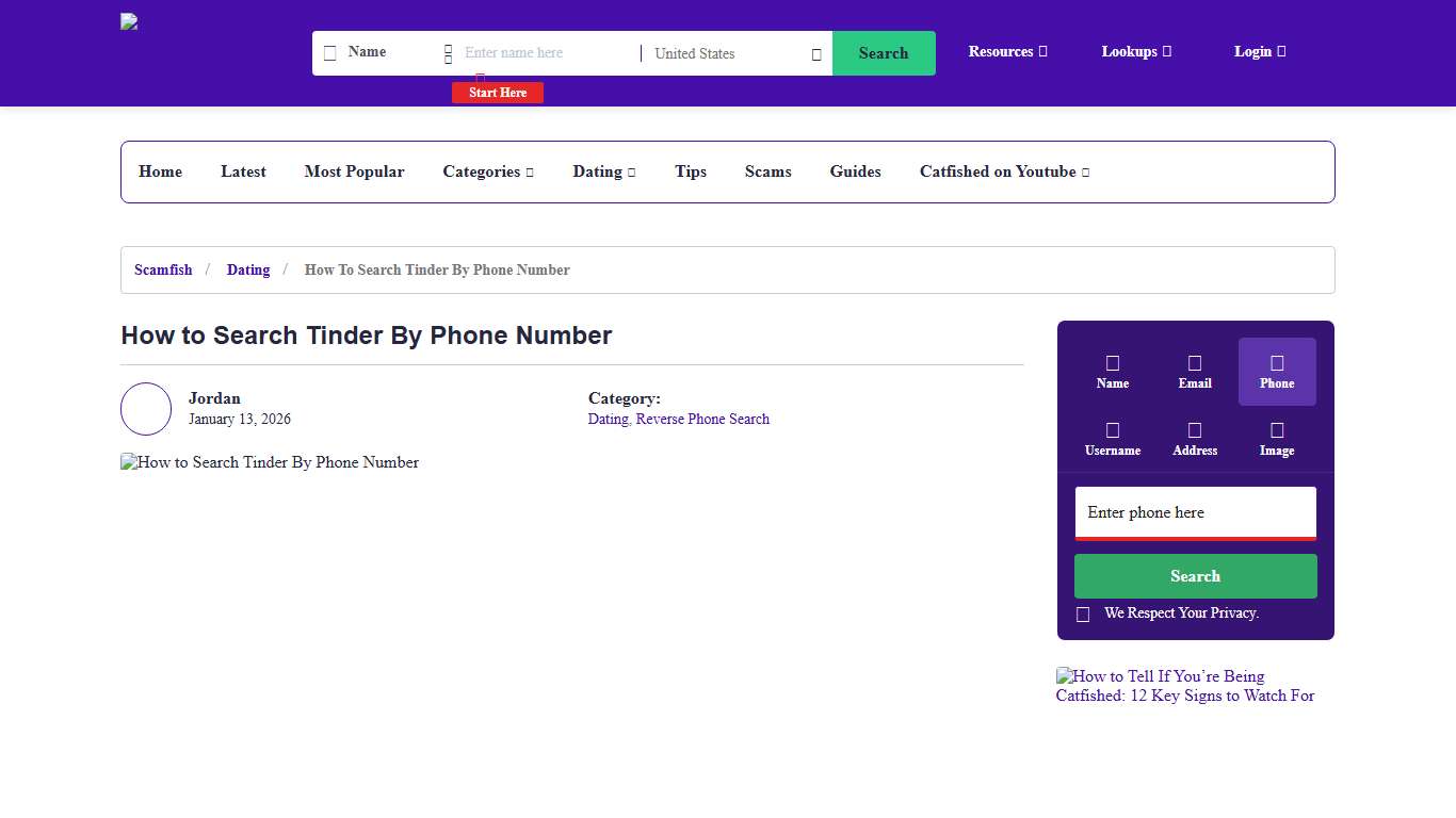 How to Search Tinder By Phone Number Social Catfish